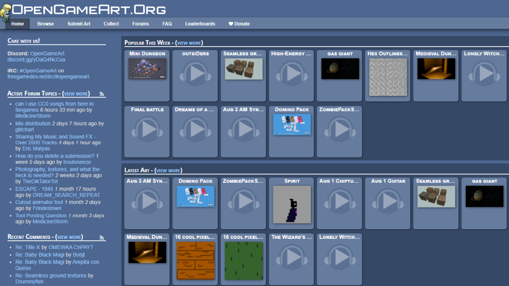 Open Game Art – Textures, 3d Models & Sound Effects